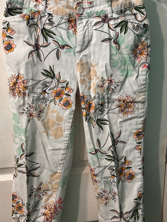St. John's Bay Pants - St. John's Bay White Floral Print Chinos